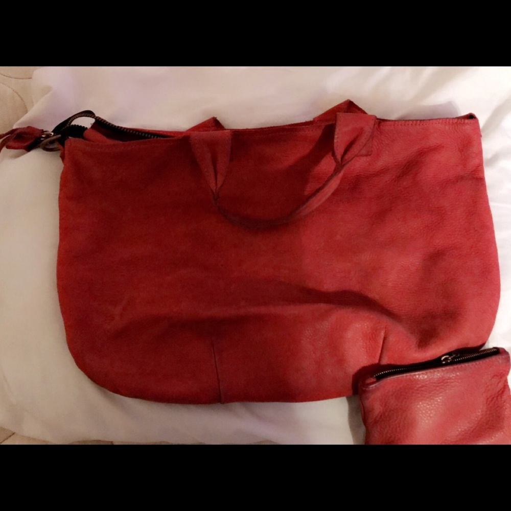 Clare Vivier red leather tote